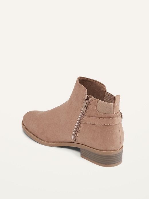 Image number 4 showing, Faux-Suede Side-Buckle Booties