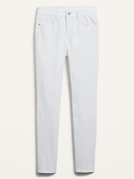 View large product image 1 of 3. High-Waisted Power Slim Straight White Jeans for Women