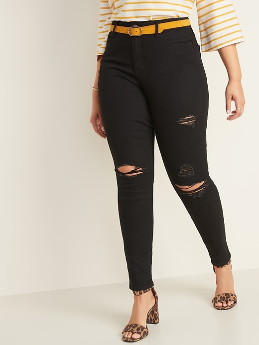 Image number 1 showing, High-Waisted Distressed Pop Icon Skinny Jeans For Women