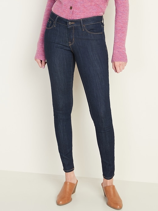 Image number 5 showing, Low-Rise Rockstar Super Skinny Dark-Wash Jeans for Women
