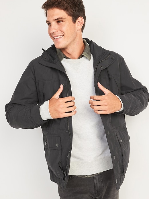 Old Navy - Water-Resistant Hooded Nylon Utility Jacket for Men