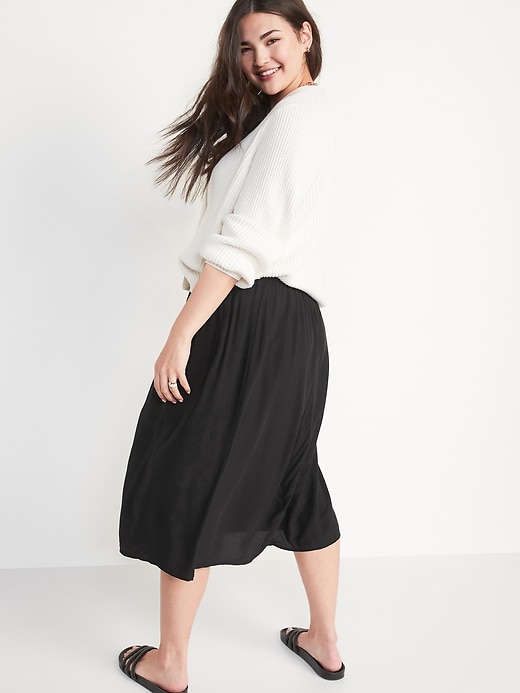 Image number 2 showing, High-Waisted Midi Swing Skirt