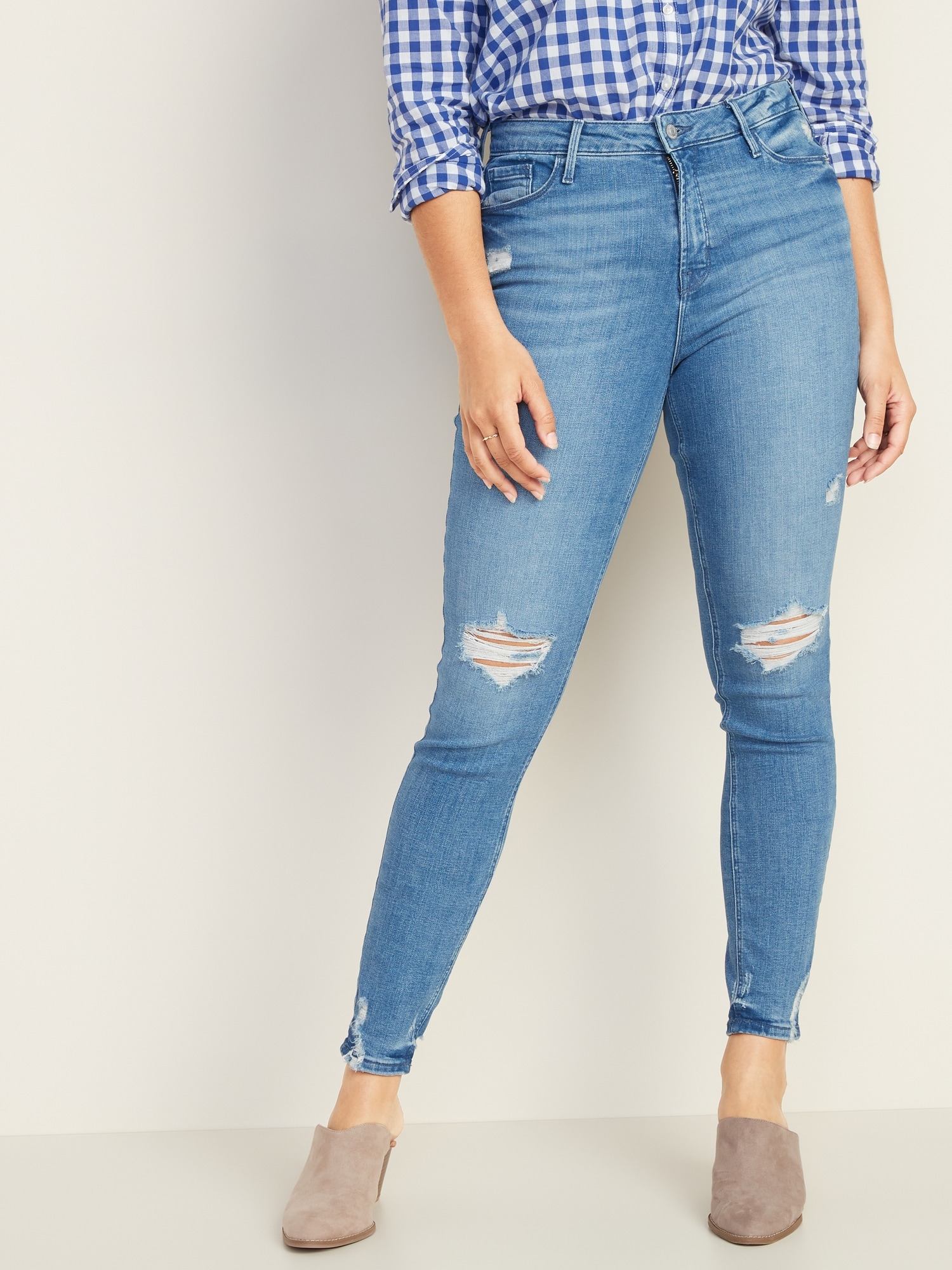 High-Waisted Distressed Super Skinny Ankle For Women | Old