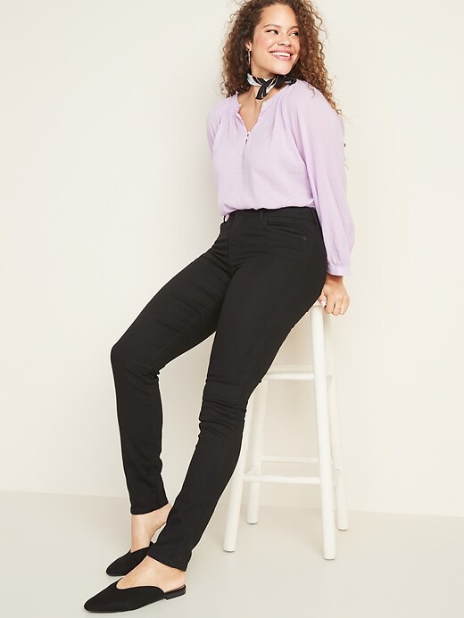 Image number 3 showing, Mid-Rise Pop Icon Skinny Black Jeans for Women