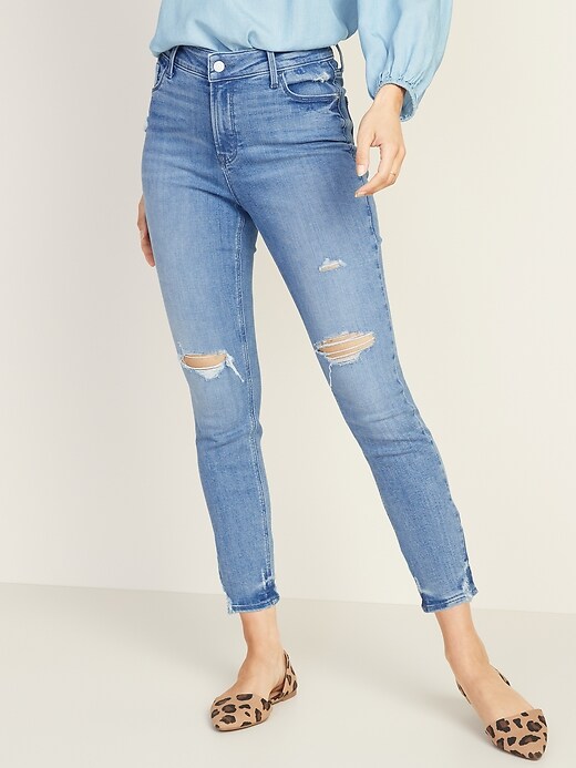 Image number 4 showing, High-Waisted Distressed Rockstar Super Skinny Ankle Jeans For Women