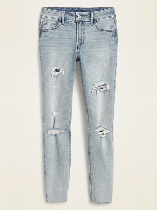 Image number 1 showing, Mid-Rise Distressed Rockstar Cut-Off Ankle Jeans for Women