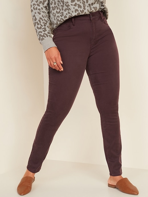 Image number 1 showing, High-Waisted Rockstar Super Skinny Sateen Jeans for Women