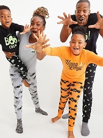 View large product image 4 of 4. Gender-Neutral Halloween Matching Graphic Snug-Fit Pajama Set For Kids