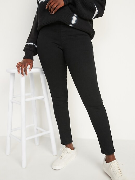 Oldnavy Super Skinny Black Pull-On Jeggings for Women