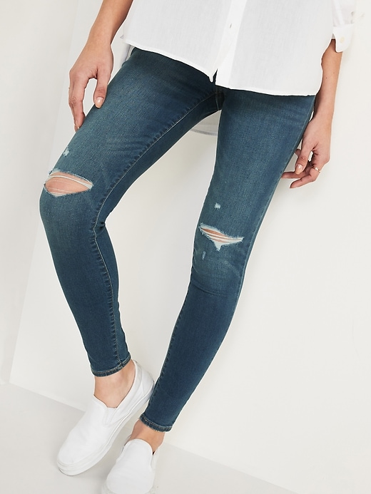 Image number 5 showing, Mid-Rise Distressed Rockstar Jeggings for Women