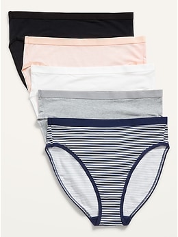 High-Waisted Supima® Cotton Bikini Underwear 5-Pack
