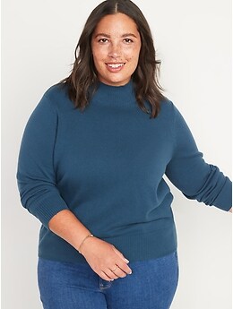Mock-Neck Pullover Sweater for Women 