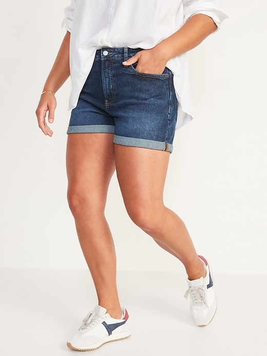 Image number 1 showing, High-Waisted O.G. Straight Jean Shorts for Women -- 3-inch inseam