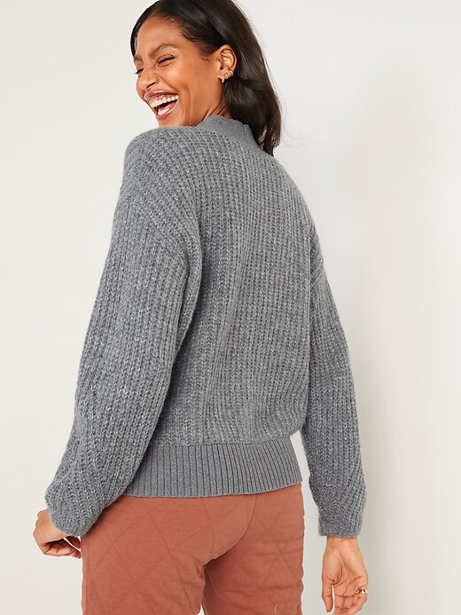 Image number 2 showing, Cozy Shaker-Stitch Button-Front Cardigan Sweater for Women
