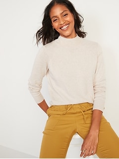 Mock-Neck Pullover Sweater for Women 