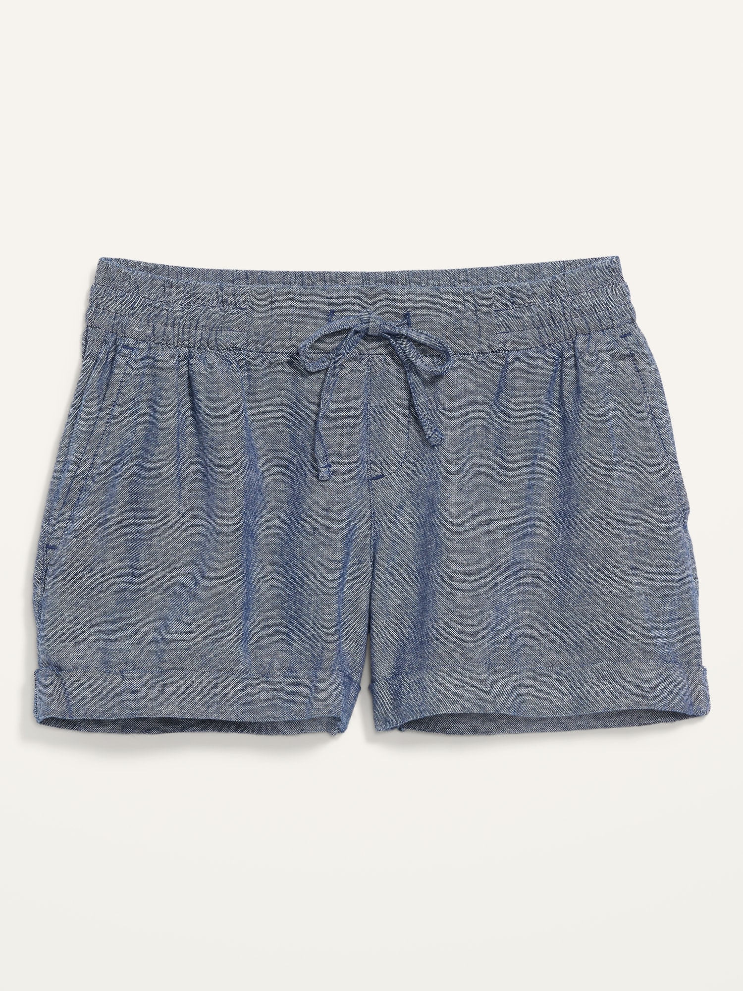 Mid-Rise Linen-Blend Shorts for Women - 4-inch inseam
