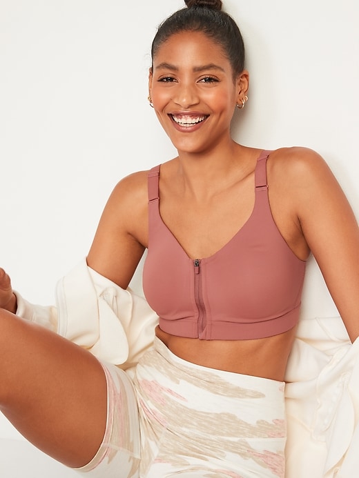 Old Navy High-Support PowerSoft Zip-Front Sports Bra for Women 32C
