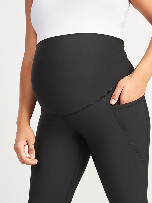 Image number 4 showing, Maternity Full Panel Elevate Powersoft 7/8-Length Leggings