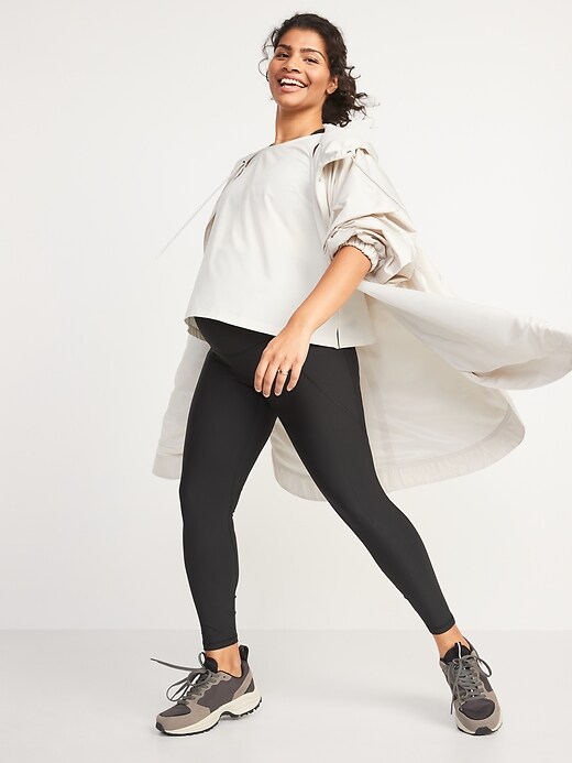 Image number 3 showing, Maternity Full Panel Elevate Powersoft 7/8-Length Leggings