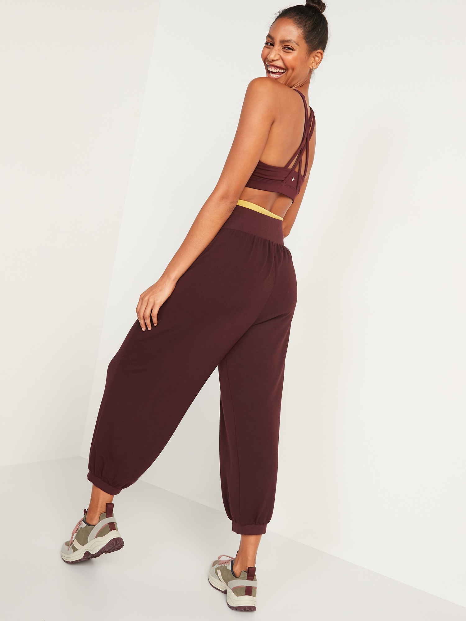 High-Waisted Cozy-Knit Ankle Jogger Sweatpants for Women | Old Navy