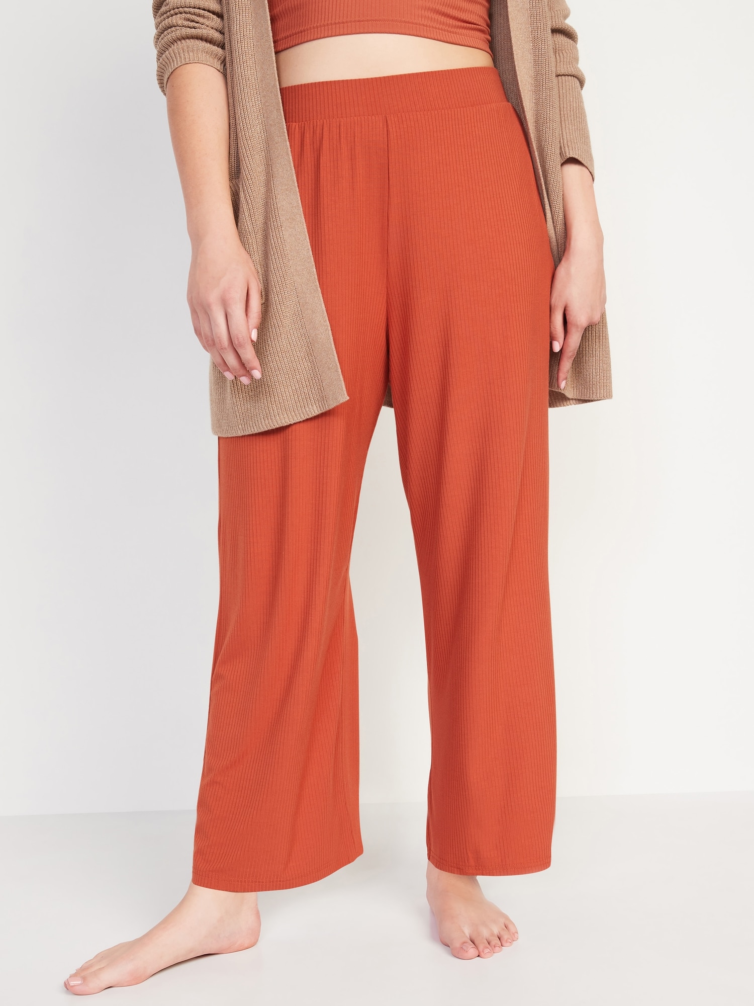 Rust Orange Lounge Pants, Women's Loungewear