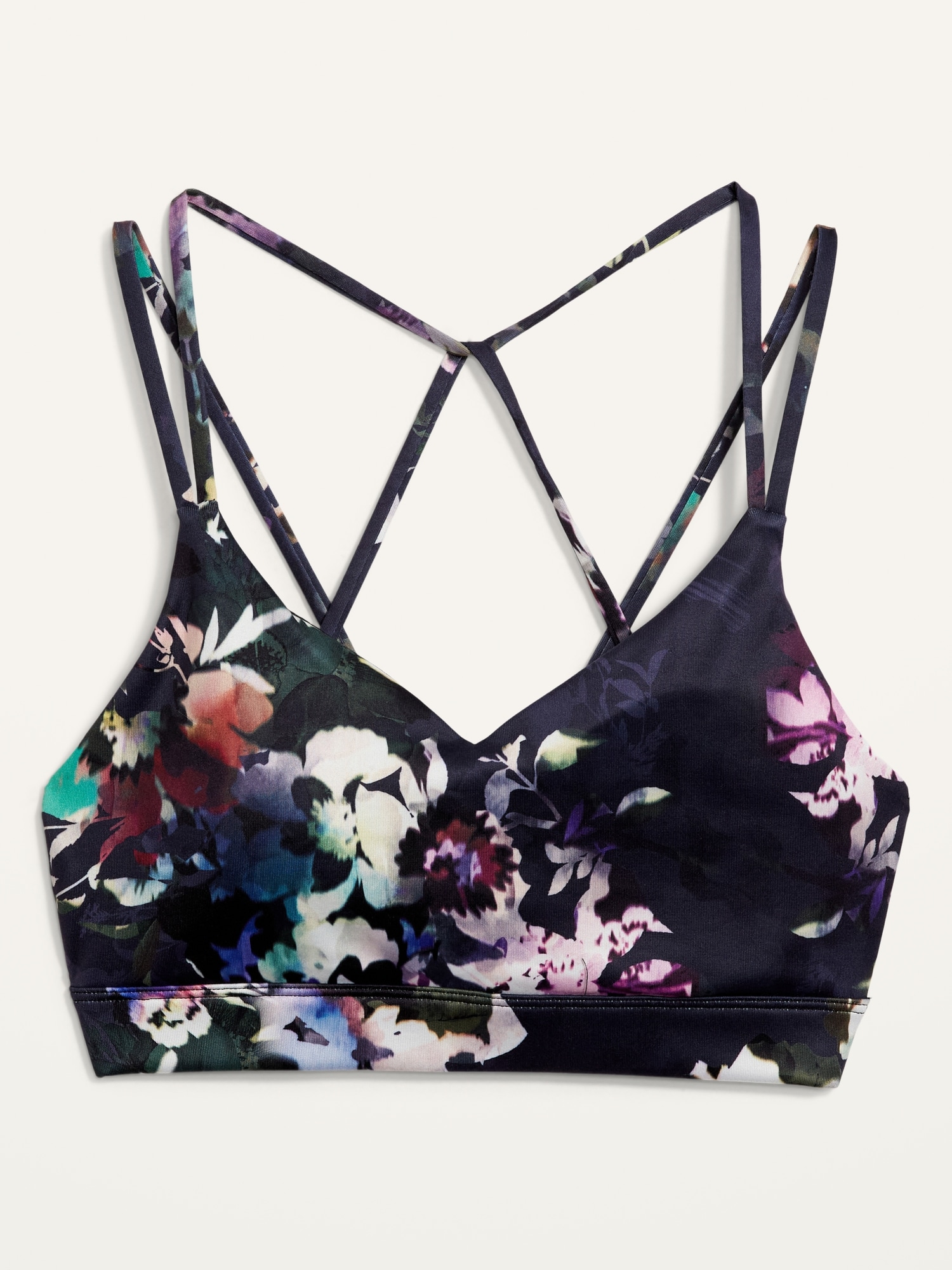 Light Support Strappy VNeck Sports Bra for Women Old Navy