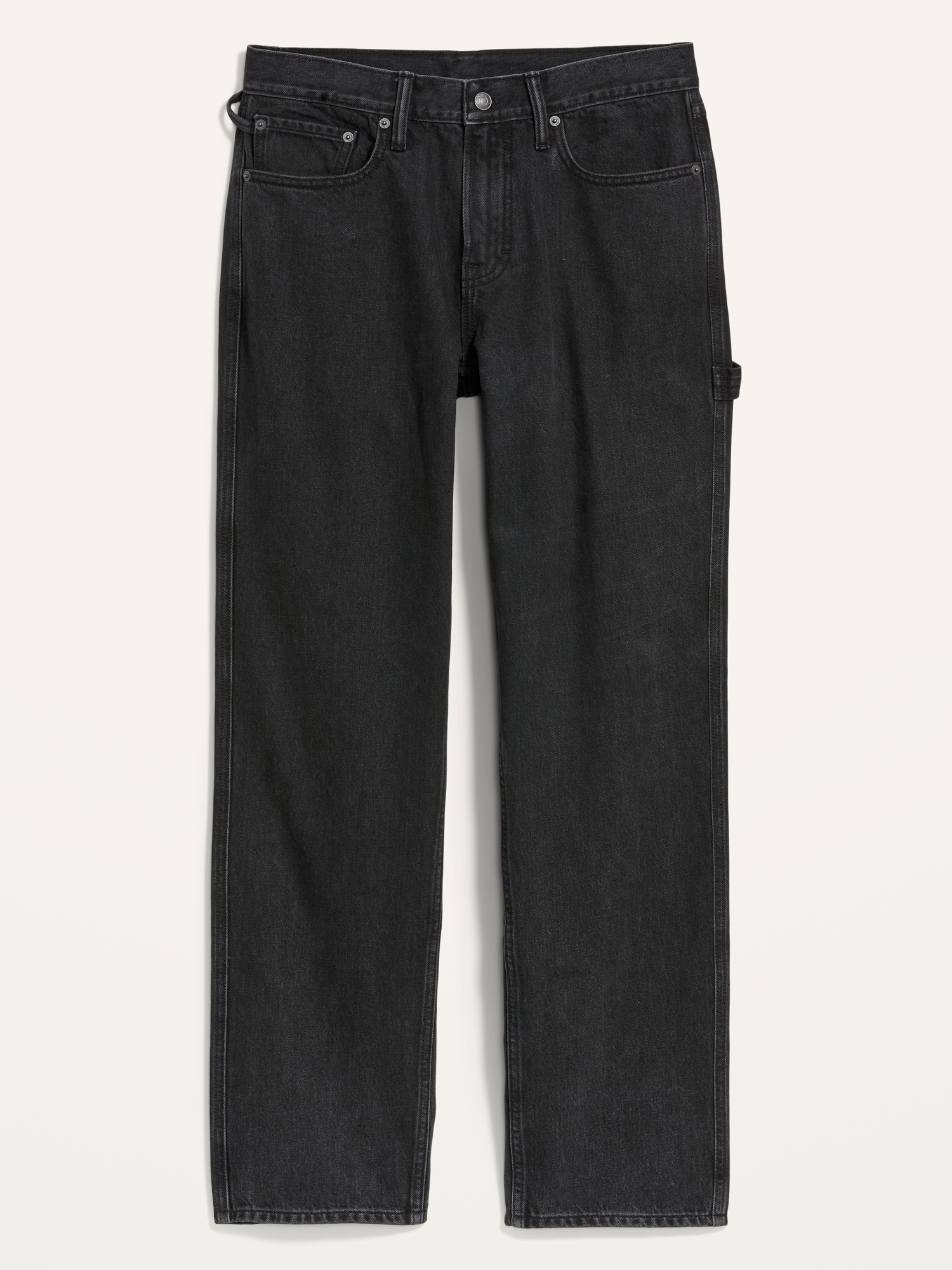 Loose Rigid Non-Stretch Black Carpenter Jeans for Men | Old Navy