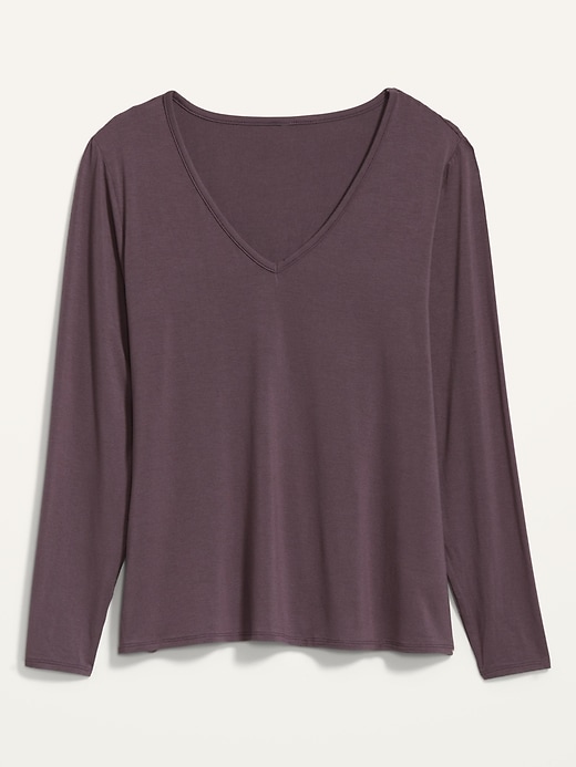 Image number 4 showing, Luxe V-Neck Long-Sleeve T-Shirt for Women