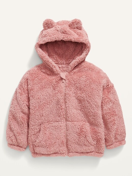 Old Navy Sherpa Critter Zip Hoodie for Toddler Girls. 1