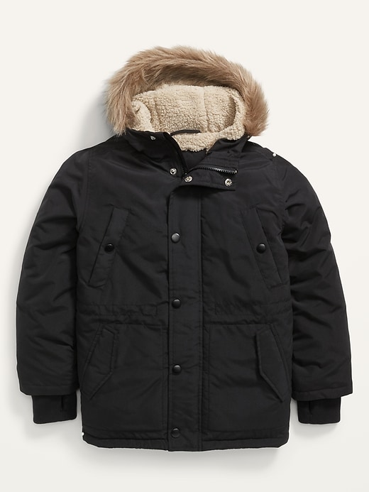 View large product image 1 of 3. Go-Warm Faux-Fur-Trim Hooded Parka Coat For Boys