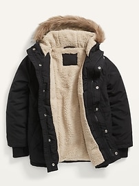 View large product image 3 of 3. Go-Warm Faux-Fur-Trim Hooded Parka Coat For Boys