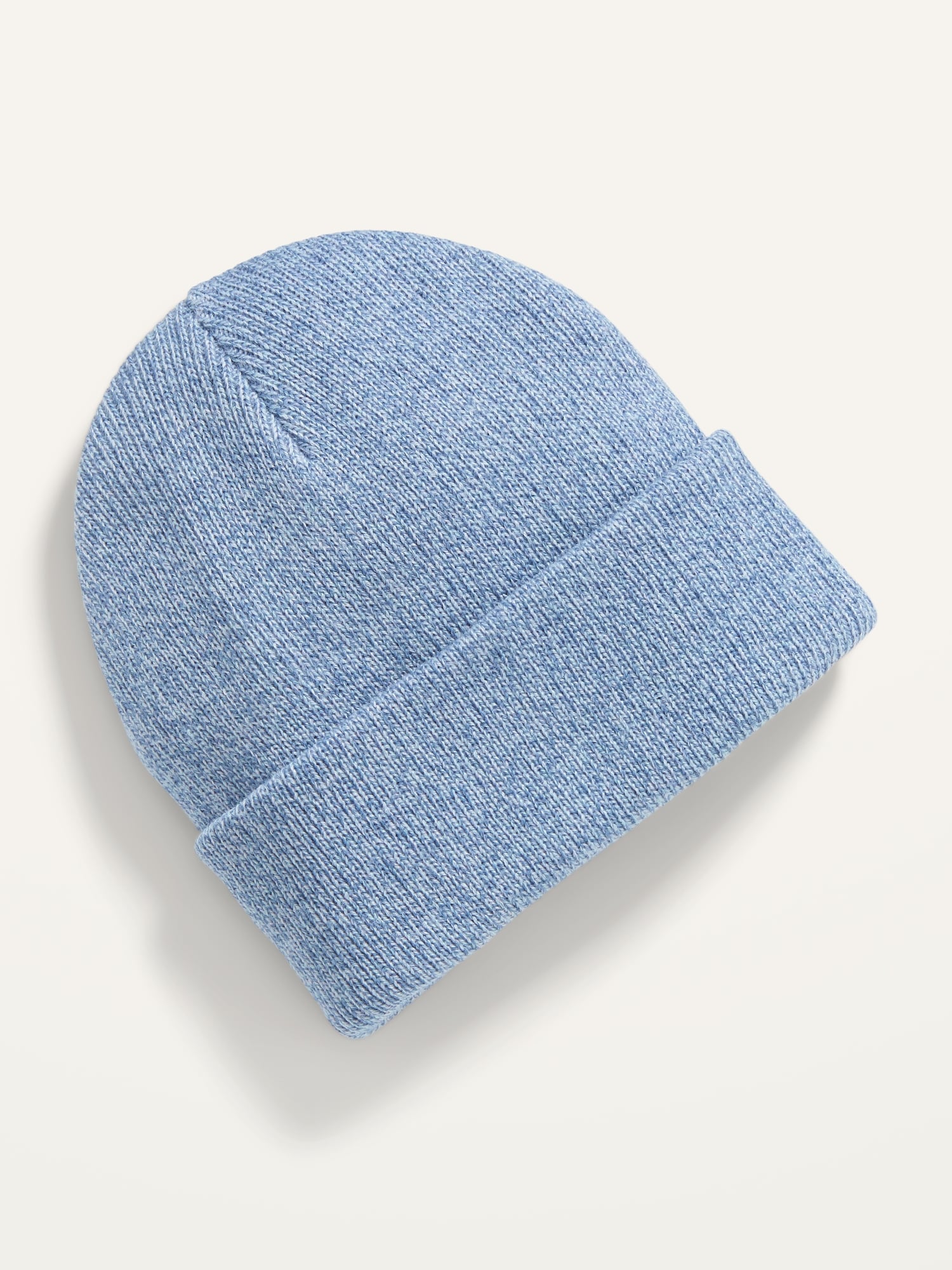 Gender-Neutral Marled Wide-Cuff Beanie Hat Adults Old for | Navy