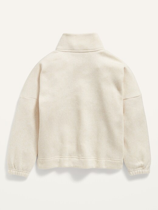 Oversized Mock-Neck Sweater-Fleece 1/2-Zip Pullover for Girls | Old