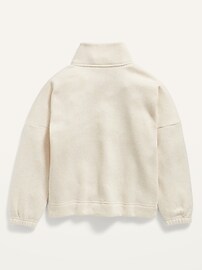 View large product image 3 of 3. Oversized Mock-Neck Sweater-Fleece 1/2-Zip Pullover for Girls