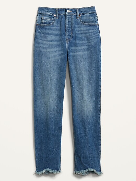 Image number 4 showing, Extra High-Waisted Sky-Hi Straight Cut-Off Jeans for Women