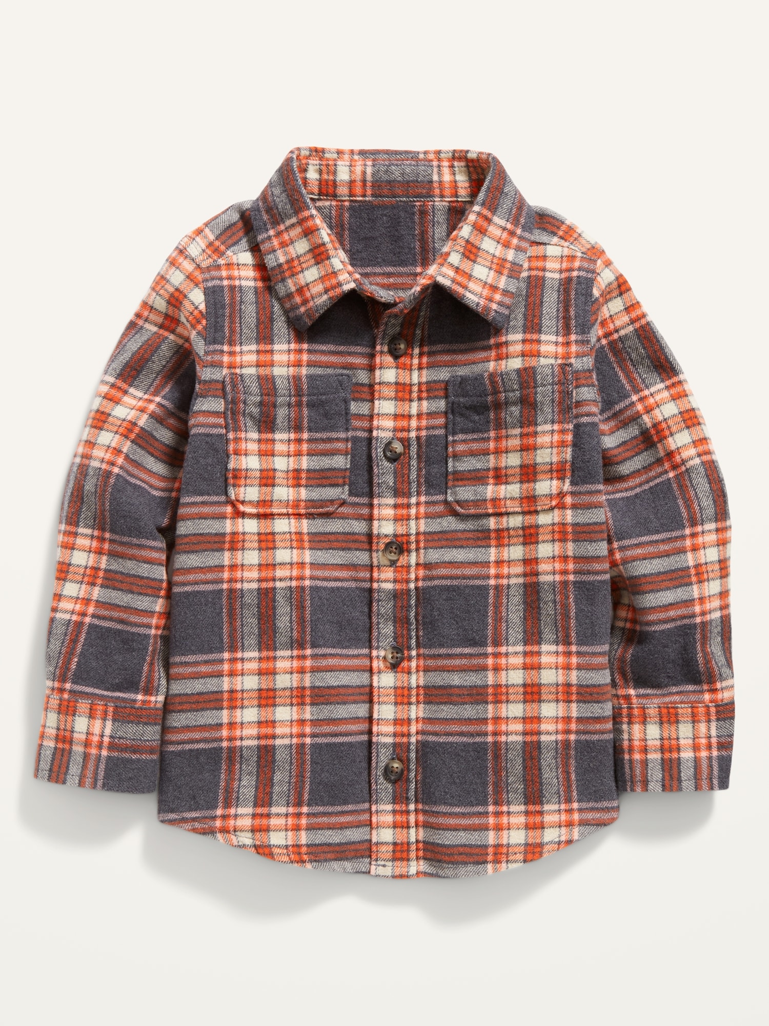 Long-Sleeve Plaid Flannel Pocket Shirt for Toddler Boys | Old Navy
