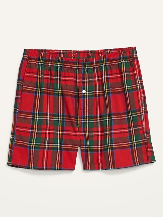 Matching Plaid Flannel Boxer Shorts for Men