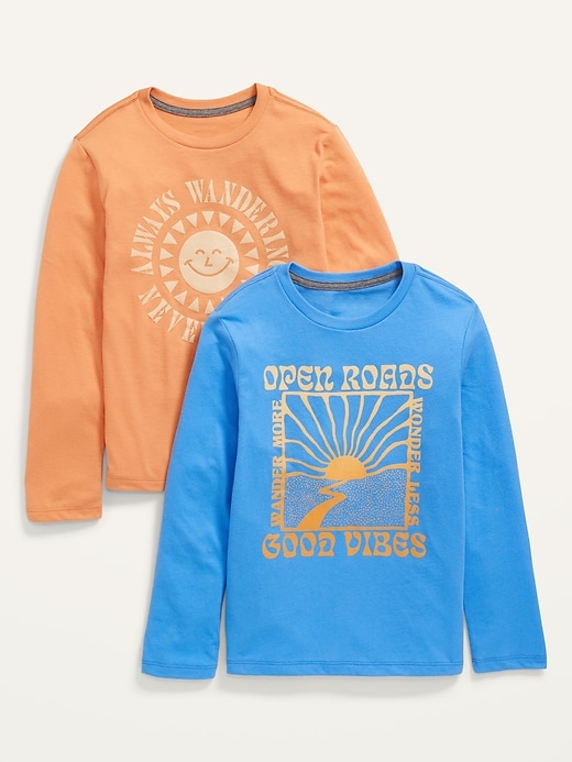 View large product image 1 of 2. 2-Pack Long-Sleeve Graphic Tee For Boys