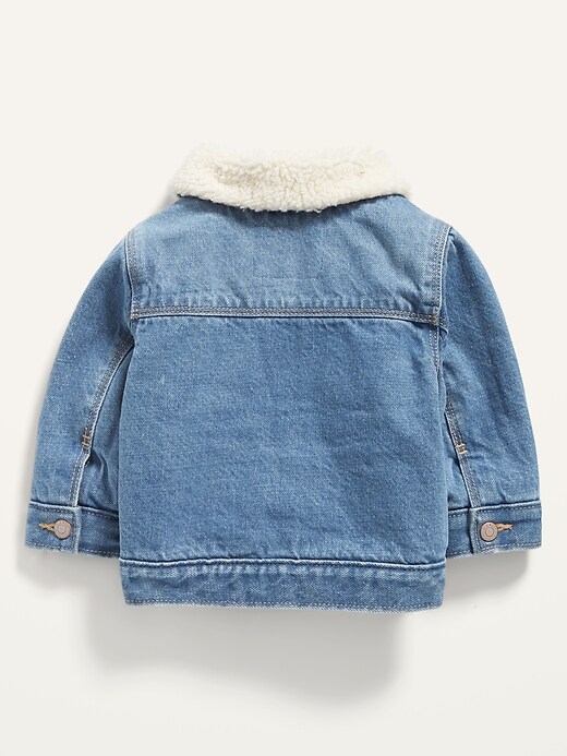 View large product image 2 of 2. Unisex Sherpa-Collar Jean Trucker Jacket for Baby