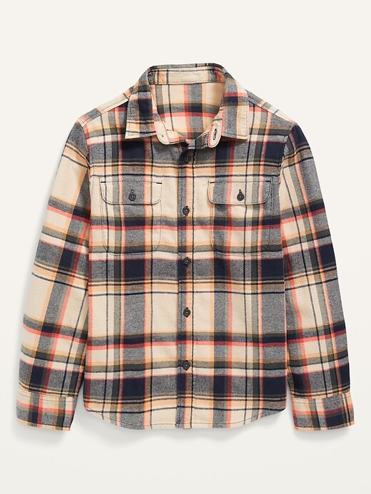 View large product image 1 of 1. Built-In Flex Flannel Utility Pocket Shirt For Boys