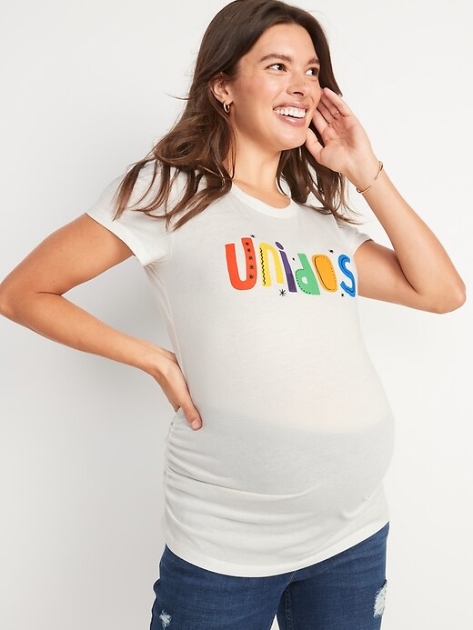 Image number 1 showing, Maternity Matching Spanish Language Graphic T-Shirt