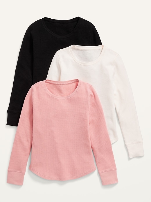 View large product image 1 of 1. 3-Pack Long-Sleeve Thermal T-Shirt for Girls