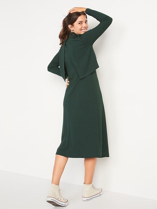 Image number 2 showing, Maternity Double-Layer Midi Nursing Sweater Dress
