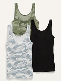 View large product image 3 of 3. Slim-Fit Rib-Knit Tank Top 3-Pack