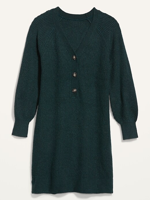 Image number 4 showing, Long-Sleeve Rib-Knit Mini Sweater Dress for Women