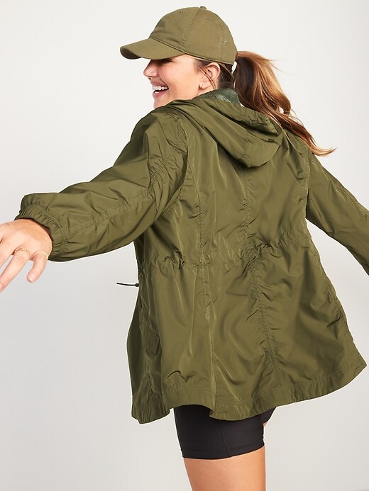 Image number 2 showing, Water-Resistant Hooded Utility Anorak Jacket