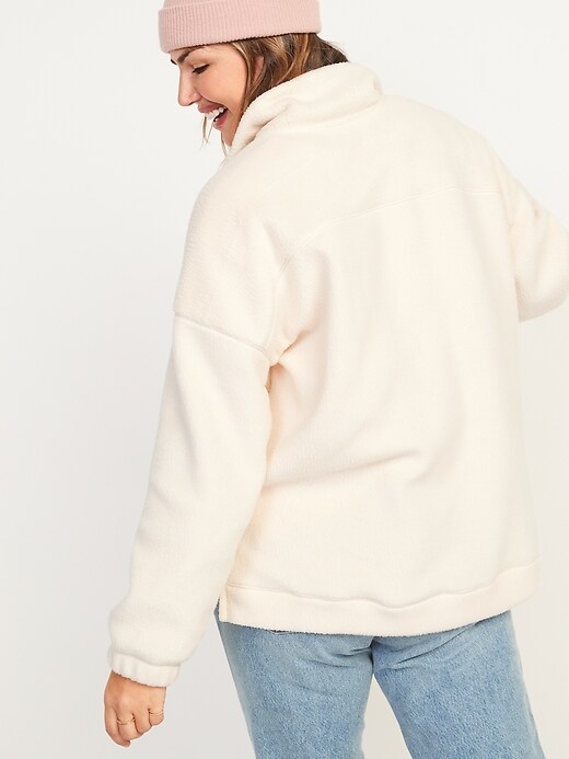 Image number 2 showing, Oversized Sherpa Half-Zip Tunic Sweatshirt for Women