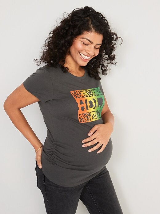 Image number 1 showing, Maternity Matching Spanish Language Graphic T-Shirt