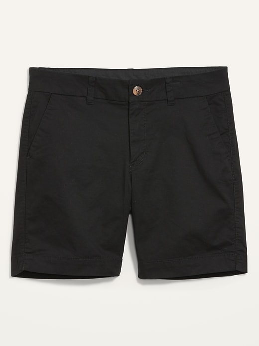 Image number 1 showing, Mid-Rise Twill Everyday Shorts - 7-inch inseam