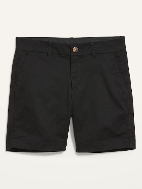 Mid-Rise Twill Everyday Shorts - 7-inch inseam - Black Jack